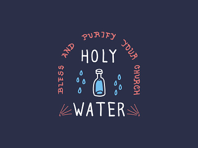 Holy Water Blue custom type desert holy identity design illustration southwestern vector water