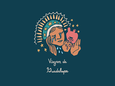 Virgen de Guadalupe catholic colorful custom type desert design graphic design guadalupe illustration mary southwestern