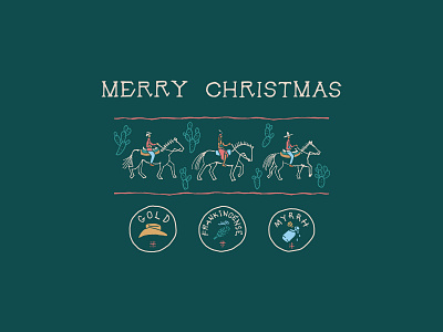 3 Wise Men - Merry Christmas branding catholic cowboy custom type desert graphic design horse identity design illustration native american southwestern vaquero vector