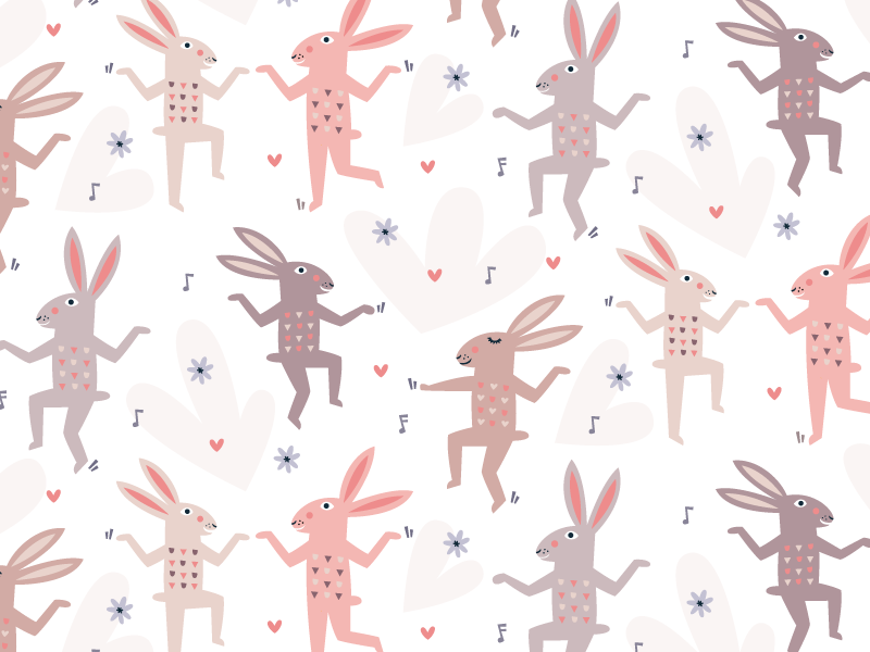 Bunny Hop Pattern by Allie Ogg on Dribbble