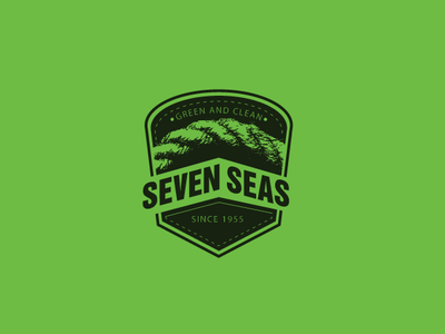 Seven Seas branding clean coir green india kerala logo logo design seven seas vintage