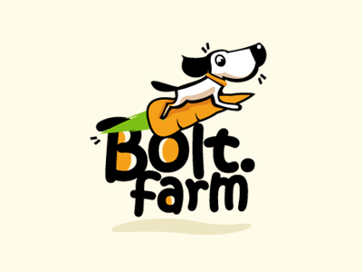 Bolt.farm 2d animal behance bolt branding carrot clean dog farm logo minimal speed
