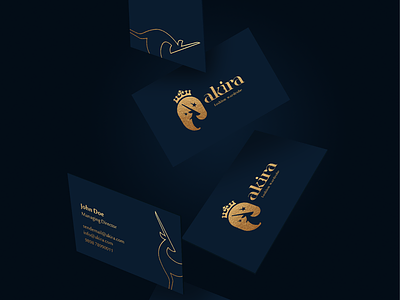 Akira amazing business card clean deer elephant fashion freelancer logo logodesign minimal simple