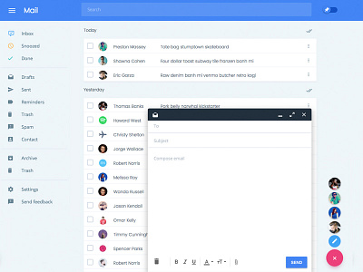 Mail App compose email fab icons inbox mail material design ui ux