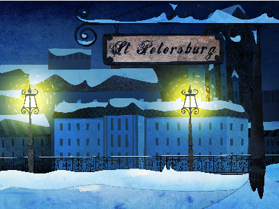 St Petersburg Background animation cutout illustration the overcoat
