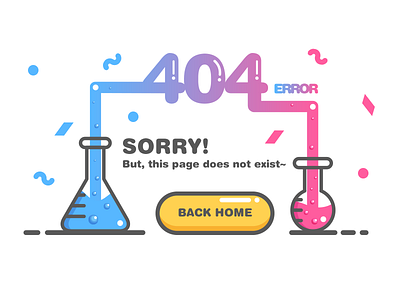 404 page 404 button experiment test tube ui