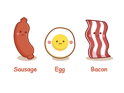 cartoon food bacon cartoon egg food illustration sausage