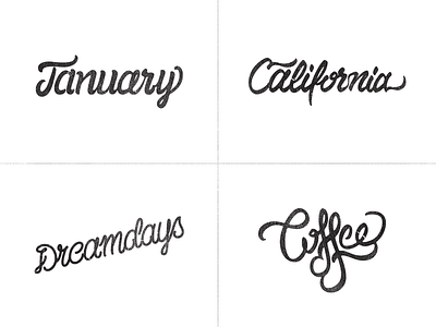 Lettering Explorations from January branding california calligraphy coffee identity january lettering logo script typography