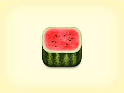 Watermelon App Icon app fruit icon ios photorealistic realistic texture watermelon