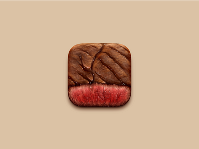 Steak App Icon app beef grease grill icon ios meat photorealistic steak texture