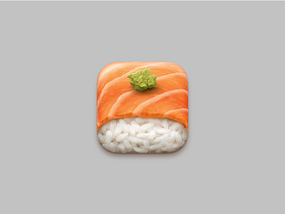 Nigiri App Icon (v2) app icon ios nigiri photorealistic rice sashimi sushi texture wasabi