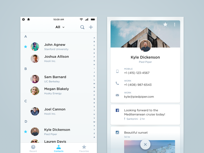 Contacts by Yao Liu on Dribbble