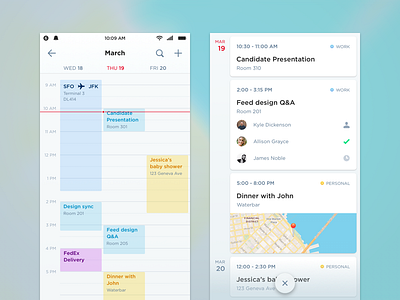 Calendar by Yao Liu on Dribbble