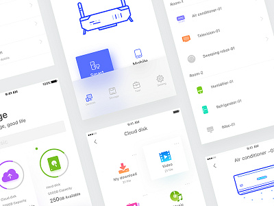 Router page app color controller design home icon intelligent interface router sketch smart