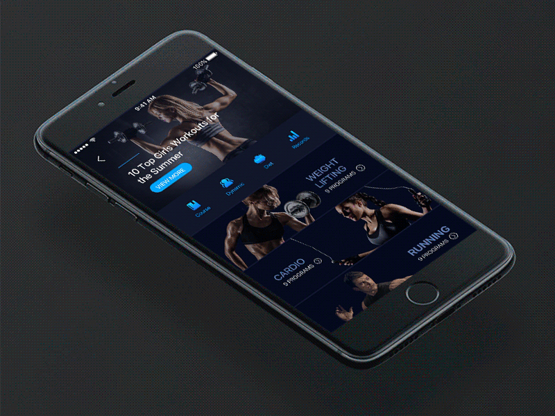 Course animation app fitness flat gif ios material minimal sport tracker ui ux