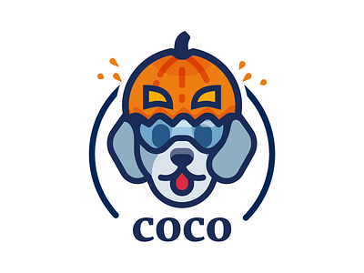 COCO does Halloween dog halloween icons illustration logo pumpkin pupper puppy science vector