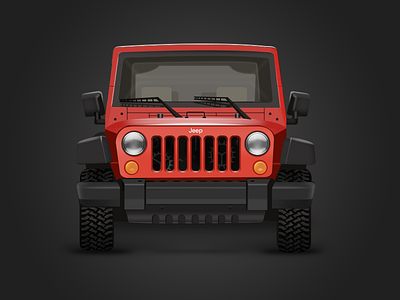 Hand car icon jeep realistic