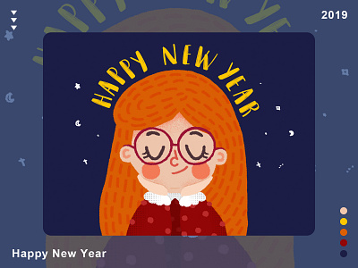 Happy New Year 2019 illustration