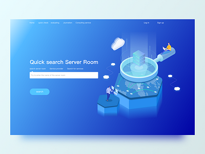 Quick search Server Room Website 2.5d blue idc web works