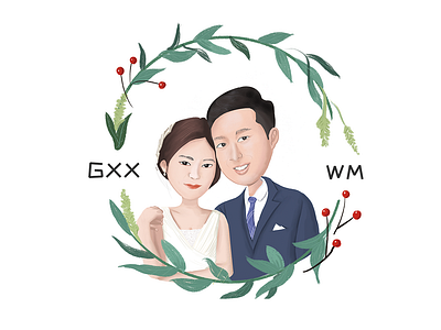 Wedding welcome card illustration love q version wedding