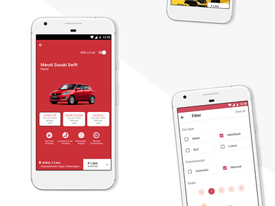 Zoomcar Application UI android design ui ux