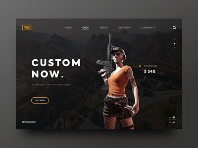 Web design exercise-PUBG battlegrounds chickendinner game layout playersknowns pubg shop ui web