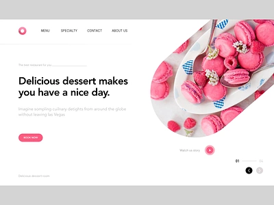 WEB DESIGN ERERCISE afternoon dessert layout macarons pink restaurant sweet tea teatime ui web