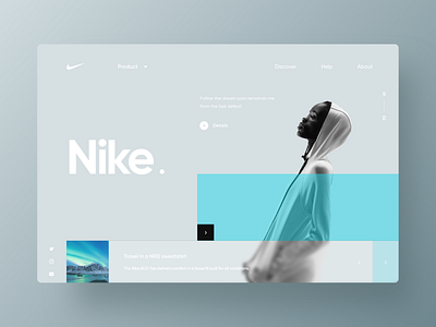 web design blue brand design layout minimal nike ui
