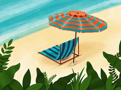 Beach Life! beach blue design digital illustration discover drawing freebie illustration ipad pro landing orange plants procreate sand sketch summer ui ux vector vibrant