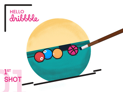Dribbble 1st shot dribbble dribbble ball illustration pool pool table