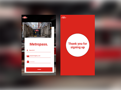 #001 Daily Ui Sign up - TTC Metropass app concept