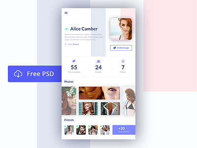 User profile - Freebie design freebie mobile psd ui ux