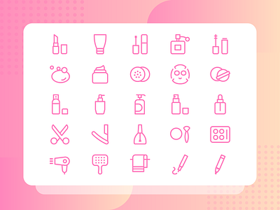 Beauty Makeup Icons app icon illustration ui