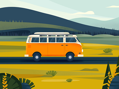 car app car illustration mountain