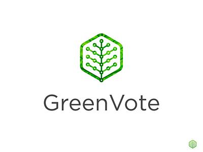 Green Vote blockchain ecology project leaf logo