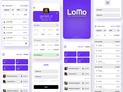 Lama - The Labour Management app for iPhone 2020 latest andorid android app design clean creative dashboard app flat ios app design iphone kalarmoon labour latest manage management app minimal mobile payments trend ui user work
