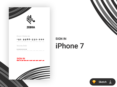 Login Screen iPhone app design | Free Sketch file black design free iphone 7 login psd rajeev bhat kalarmoon sketch sketchapp ui zebra