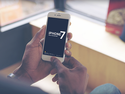 white iphone 7 holding in hand mockup
