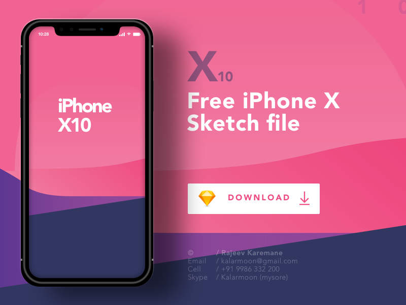 Free Iphone X10 Mockup Sketch App File Download By Rajeev