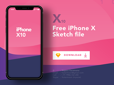Free  iPhone X/10 Mockup | Sketch App File download