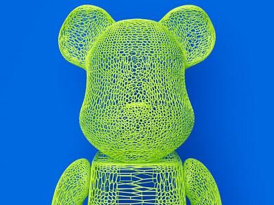 Originalplan 3d Printed Cell Bearbrick 3d concept gpu rendering