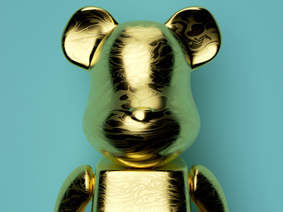 Originalplan XYZ Camo Bearbrick 3d c4d camo dailies design gold