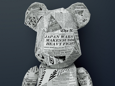 Originalplan 1941 - 1969 New York Times Crumble Bearbrick 3d dailies design digitalart modelling texturing toy toydesign