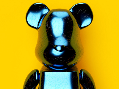 Originalplan Chromeblue Xyz Camo Bearbrick