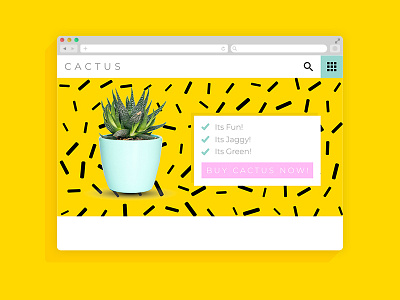 Cactus Landing Page bright dailyui fun