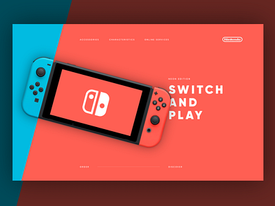 Nintendo Switch - Presentation design graphic graphic design interface minimal modern nintendo switch ui web web design website