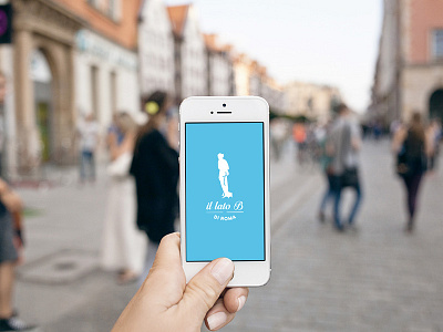 Il Lato B di Roma "Phone" blu brand branding design graphic identity inspire logo network rome social statue