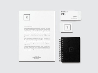 Utte Agency "Stationery" agency design fashion genderless graphic identity inspire logo minimal utte