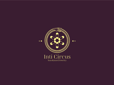 Logo for Inti Circus circle design elegant geometric gold illustration illustrator jewelry kundalini logo purple reincarnation snake sun vector