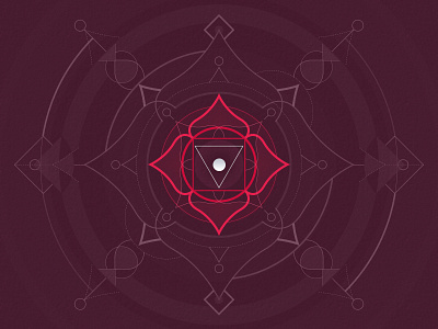 I° CHAKRA - The Root Chakra amaranth brush chakra energy first chakra geometric graphic design illustrator logo material muladhara number 4 petals photoshop purple red square vector yoga मूलाधार